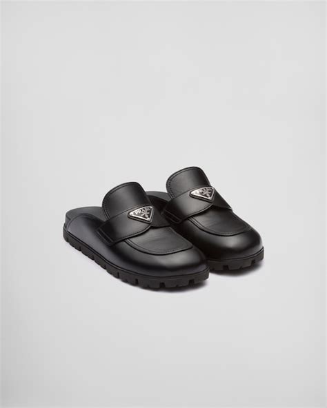 prada mule men|Prada leather logo mules 40.5.